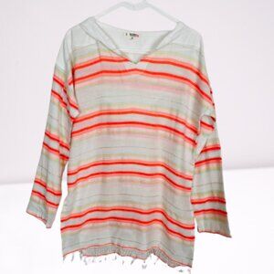 LEMLEM NWOT Fiesta Striped Tunic Coverup With Hood Size S